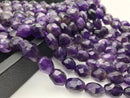 natural amethyst faceted nugget chunk beads