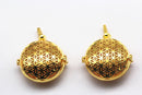 gold metal oil diffuser pendant flat round