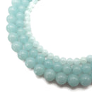 Aqua Dyed Quartz Smooth Round Beads 6mm 8mm 10mm 15.5" Strand