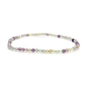02-Natural Gemstone Faceted Round Beaded Elastic Bracelet 2mm 3mm 4mm 7.5'' Long