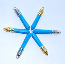 blue howlite turquoise pendant gold silver plated