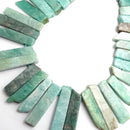 green amazonite graduated slice Sticks Points beads