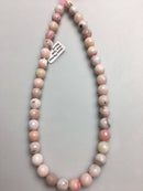 natural pink opal faceted round beads