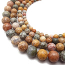 Natural Ocean Agate Smooth Round Beads 6mm 8mm 10mm 12mm 15.5" Strand