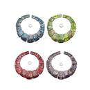 Blue/Green/Red/Purple Impression Jasper Graduated Trapezoid Slab Beads 15.5"Strd