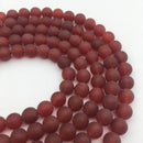 dark carnelian matte round beads