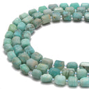 Amazonite Faceted Pebble Nugget Tube Beads Size Approx 8-10mm 15.5" Strand