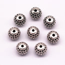 silver plated micro pave black zircon ball charm