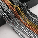 gold silver gray copper plated hematite smooth cube beads