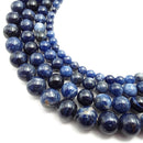 natural sodalite smooth round beads