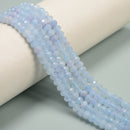 Aquamarine Faceted Rondelle Size 4x6mm 15.5'' per Strand