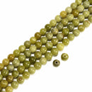 2.0mm Large Hole Natural Green Jade Smooth Round Beads 6mm 8mm 10mm 15.5'' Strand