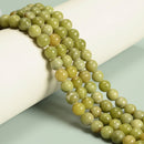 2.0mm Large Hole Natural Green Jade Smooth Round Beads 6mm 8mm 10mm 15.5'' Strand