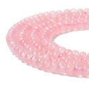 Rose Quartz Smooth Rondelle Beads 4x6mm 15.5" Strand