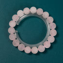 Rose Quartz Bracelet Matte Round Size 8mm 10mm 7.5" Length
