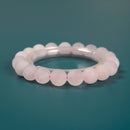 Rose Quartz Bracelet Matte Round Size 8mm 10mm 7.5" Length