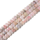 Pink Opal Rectangle Slice Faceted Octagon Beads Approx 10x15mm 15.5" Strand