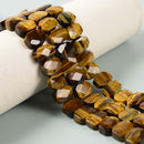 Yellow Tiger's Eye Rectangle Slice Faceted Octagon Beads Approx 10x14mm 15.5" Strand