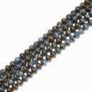Blue & Copper Impression Jasper Smooth Round Beads 6mm 8mm 10mm 15.5" Strand