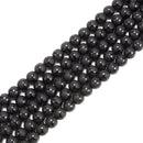 Black Agate Soccer Shiny Design Matte Round Beads 6mm 8mm 10mm 15.5" Strand