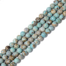 Blue Terra Robin's Egg Agate Smooth Round Size 8mm 10mm 15.5'' per Strand