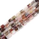 Natural Botswana Agate Irregular Faceted Cylinder Tube Beads 8x12mm 15.5" Strand