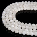 White Rainbow Moonstone Smooth Round Beads Size 8mm 15.5'' Strand