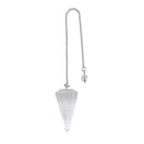 Snow Quartz Pendulum Pendant Healing Point Approx 40x18mm with 8" Chain