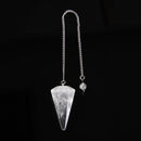 Snow Quartz Pendulum Pendant Healing Point Approx 40x18mm with 8" Chain