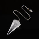Snow Quartz Pendulum Pendant Healing Point Approx 40x18mm with 8" Chain