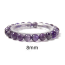 Chevron Amethyst Bracelet Smooth Round Size 8mm 10mm 7.5" Length