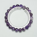 Chevron Amethyst Bracelet Smooth Round Size 8mm 10mm 7.5" Length