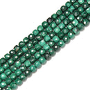 Natural Malachite Faceted Square Dice Cube Beads Size 4mm 15.5" Strand