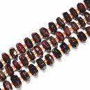 Natural Red Garnet Faceted Wheel Rondelle Size 6x10mm - 7x15mm 15.5" Strand