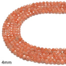 Natural Sunstone Lepidocrocite Faceted Round Beads 2.5mm 4mm 5mm 15.5" Strand