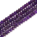 Natural Amethyst Faceted Rondelle Beads 4x6mm 5x8mm 15.5" Strand