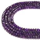 Natural Amethyst Faceted Rondelle Beads 4x6mm 5x8mm 15.5" Strand