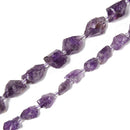 Dark Purple Amethyst Rough Nugget Chunks Beads 10-12x12-15mm 10-15x20-25mm 15.5'' Str