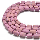 natural phosphosiderite matte faceted cylinder tube beads