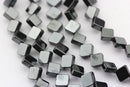 silver gold copper gray hematite flat square diamond beads