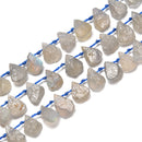 Natural Labradorite Rough Top Drill Teardrop Size 9-12mm x11-15mm 15.5'' Strand