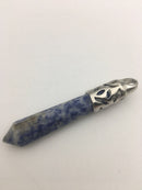 sodalite point pendant gold silver plated