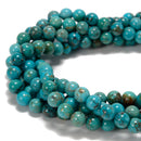 Blue Green Genuine Turquoise Smooth Round Beads Size 4.5mm to 12.5mm 15.5'' Str