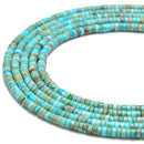 Light Blue Sea Sediment Jasper Heishi Rondelle Discs Beads 2x4mm 3x6mm 15.5" Strand
