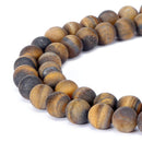 yellow Tiger's eye matte round beads