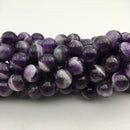 large hole teeth amethyst smooth round beads