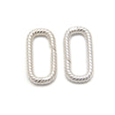 925 Sterling Silver Rectangle Clasp Size 9x17mm 2 pcs per Bag