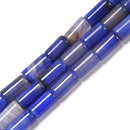 Light Blue Agate Cylinder Tube Beads Size 8x15mm 15.5'' Strand