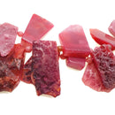 Red Agate Slice Irregular Trapezoid Slab Beads Approx 30x45mm 15.5" Strand