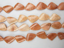 pink aventurine smooth twisted triangle shape beads